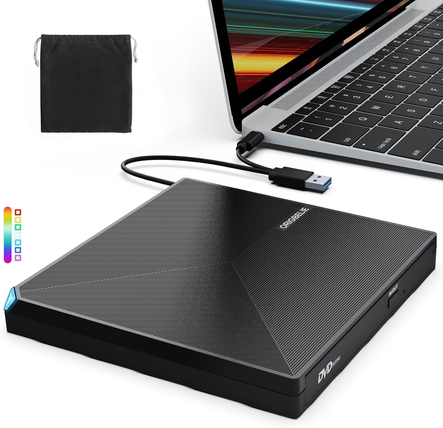Unidad externa de CD y DVD portatil USB C y USB 3.0 DVD Lector y escritor