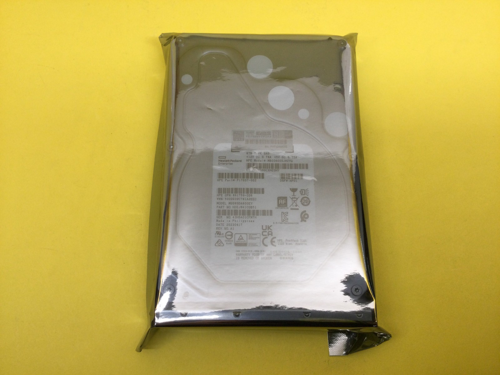 861746-B21 HPE 6TB 12G SAS 7.2K LFF 512e MDL LP DS HDD 862136-001 NEW