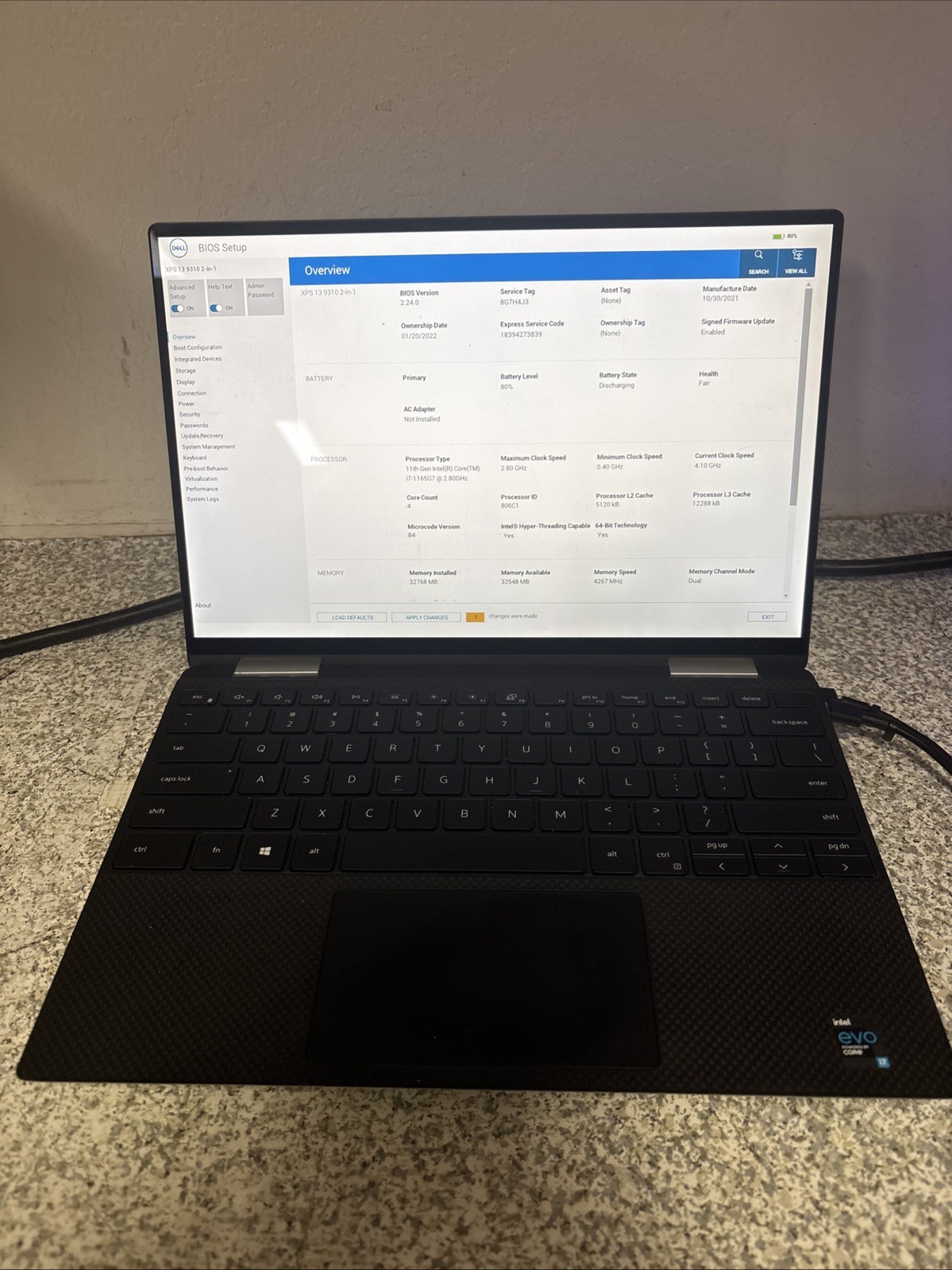 Dell XPS 13 9310 2-in-1 HD TOUCH Intel  i7-1165G7  2.8GHz 32GB RAM No SSD