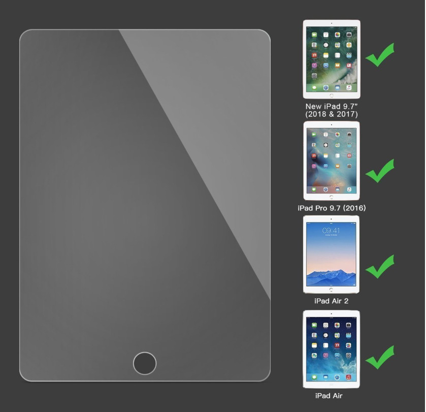 10PACK Tempered GLASS Screen Protector for Apple iPad 5th 6th Air Air 2 9.7inch