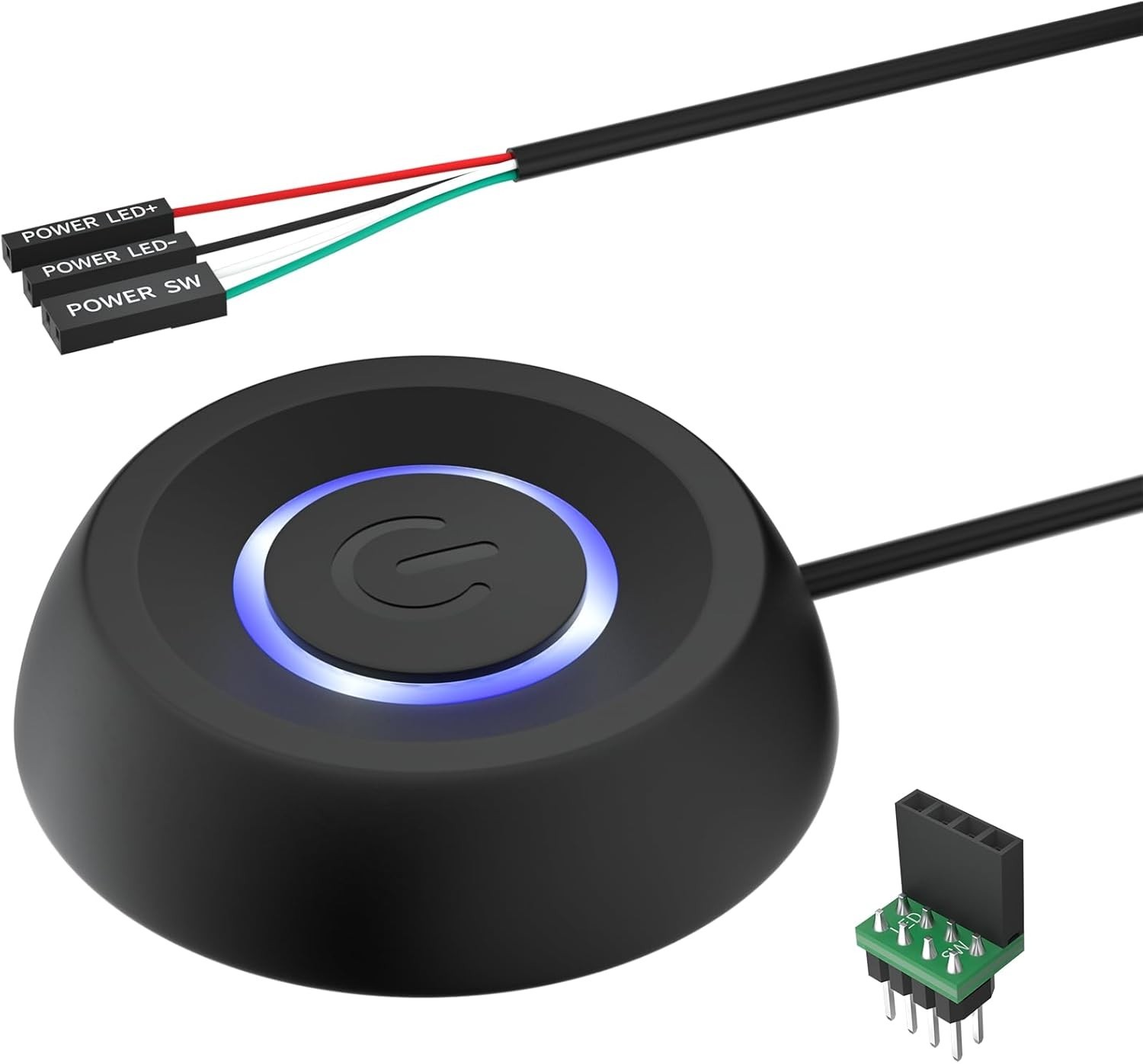 PC Power Button,External Switch with LED Desktop for Computer Motherboard