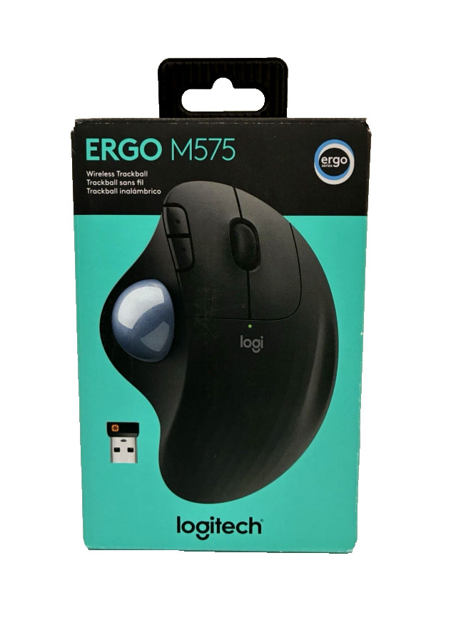 Logitech ERGO M575 Wireless Trackball Mouse - Black Sealed