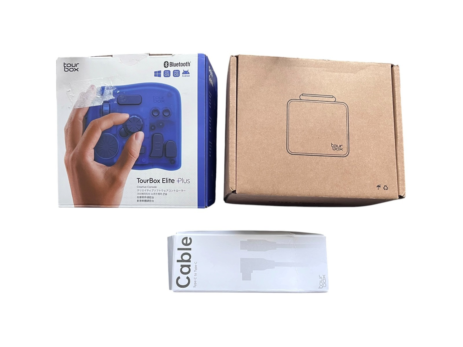 TourBox Elite Plus Creative Controller Bundle w/ Case and Cord - Midnight Indigo