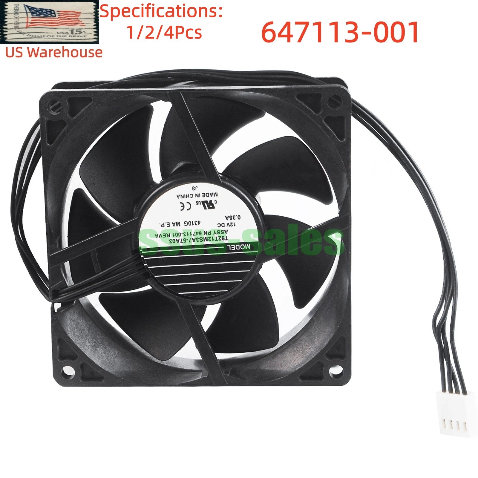 Lot 647113-001 Front Chassis Drive Bay Cooling Fan for HP Z820/Z840 Workstation