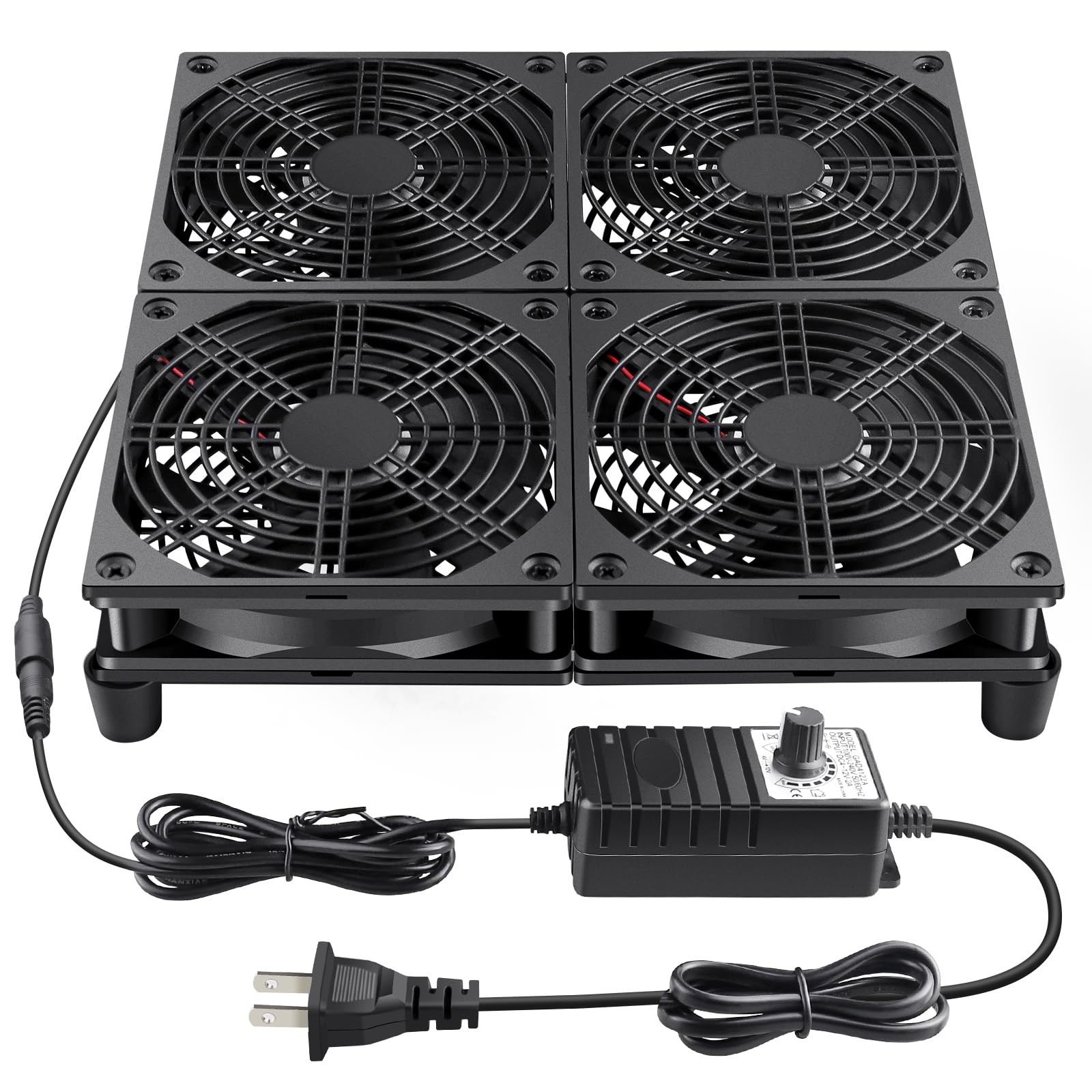 Wathai 120mm x 4 Router TV Box Fan 110v - 240v Big Airflow with Speed...
