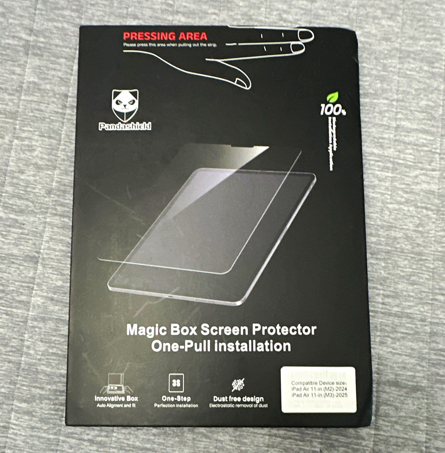 2-pack Pandashield Magic Box Glass Screen Protector 11" iPad Air M2/M3 2024-25