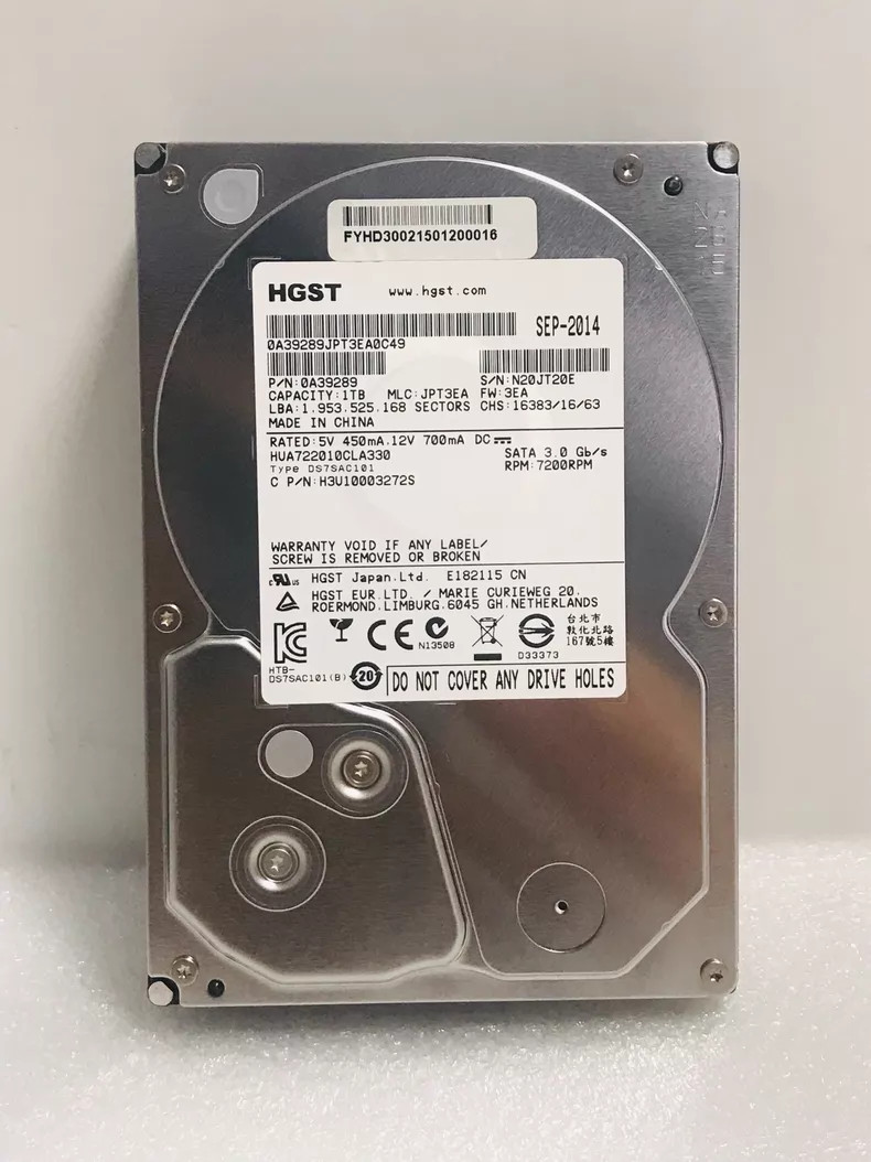 HGST Model HUA722010CLA330 SATA Internal Hard Drive 7200RPM 1 TB Cache 32MB