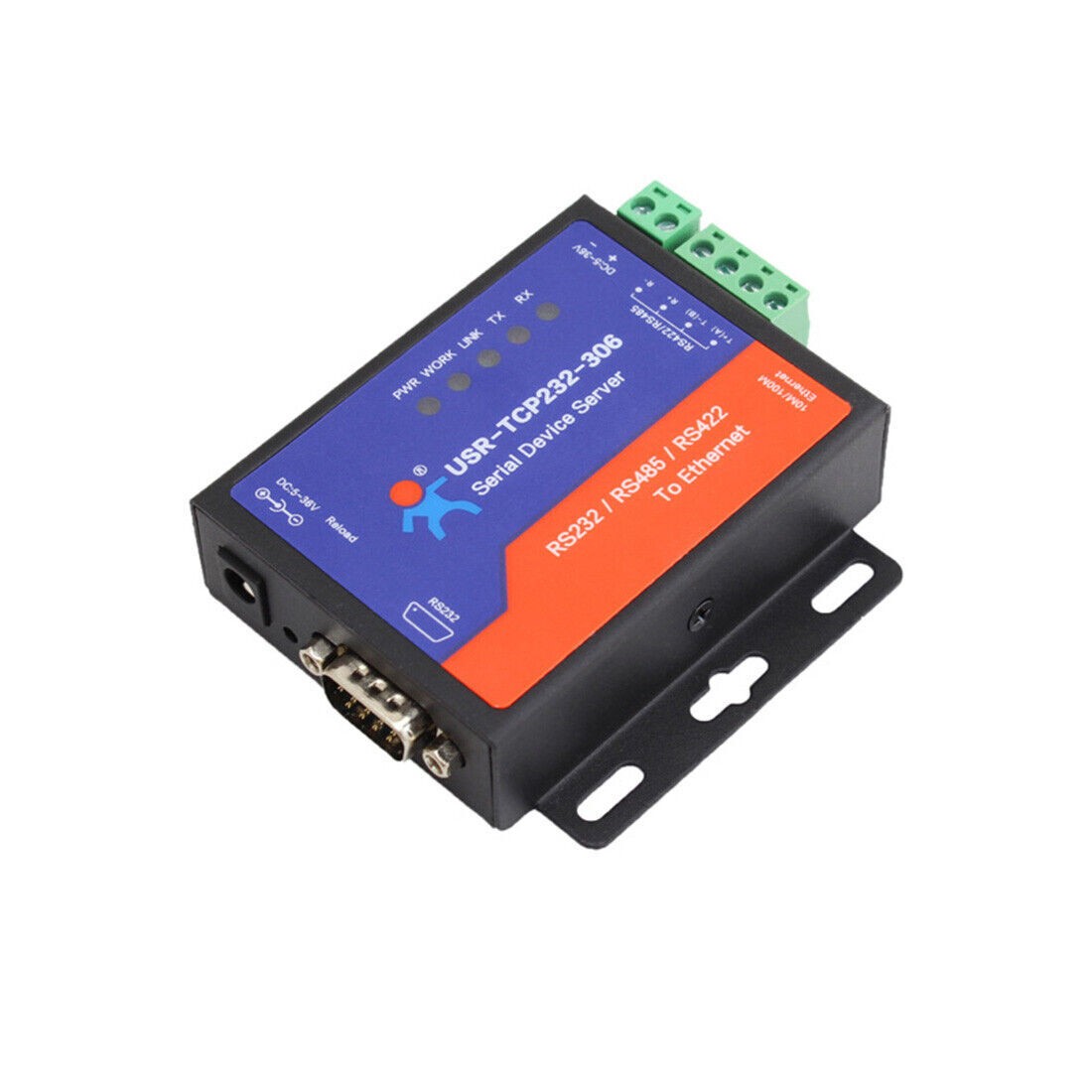 USR-TCP232-306 RS232/RS485/RS422 Serial to Ethernet Converter with DHCP/Webpage