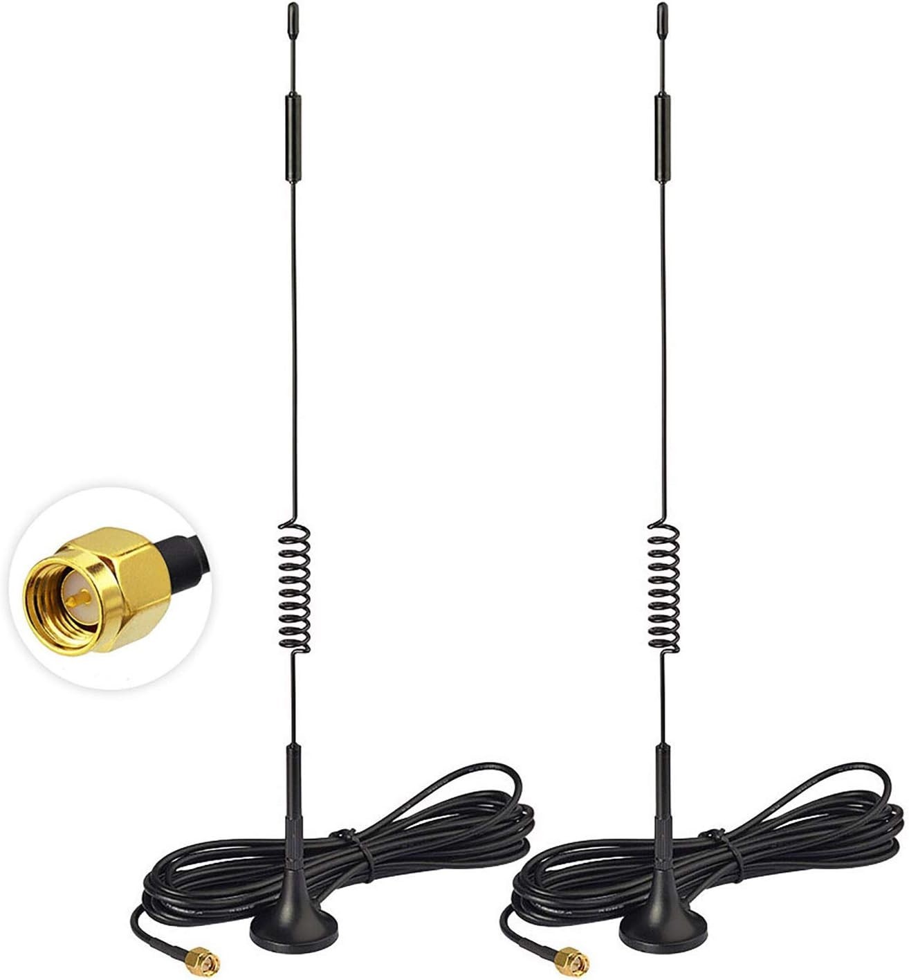 Bingfu 4G LTE 7dBi Magnetic Base MIMO SMA Male Antenna (2-Pack) Compatible with