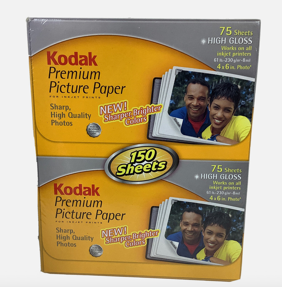 2 BOXES Kodak PREMIUM PHOTO PAPER 290 Sheets 4x6 High Gloss 175 SEALED 165 OPEN