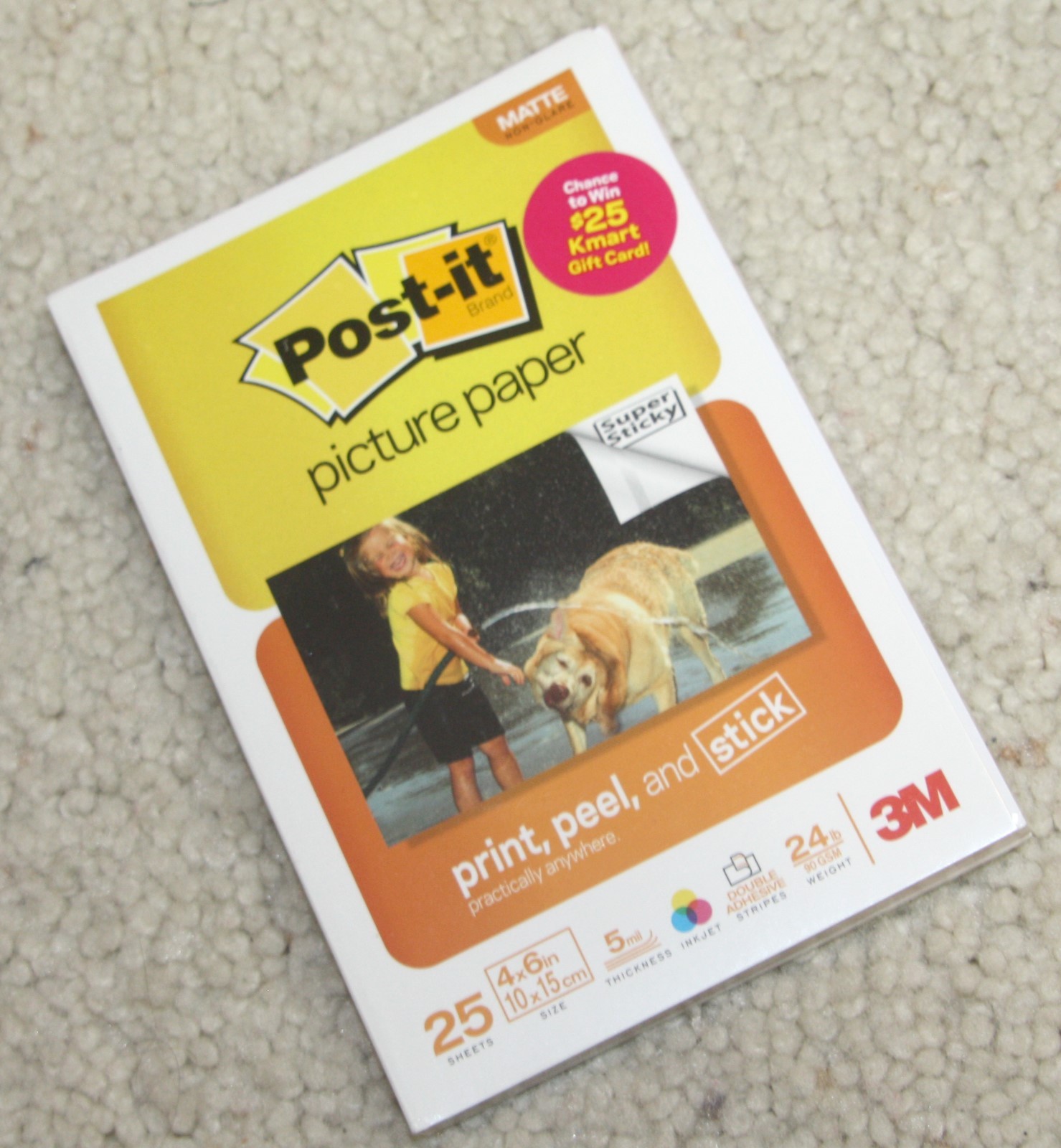 Post-It Brand Picture Paper 25 sheets 4" x 6" 4x6 5 mil 3M photo
