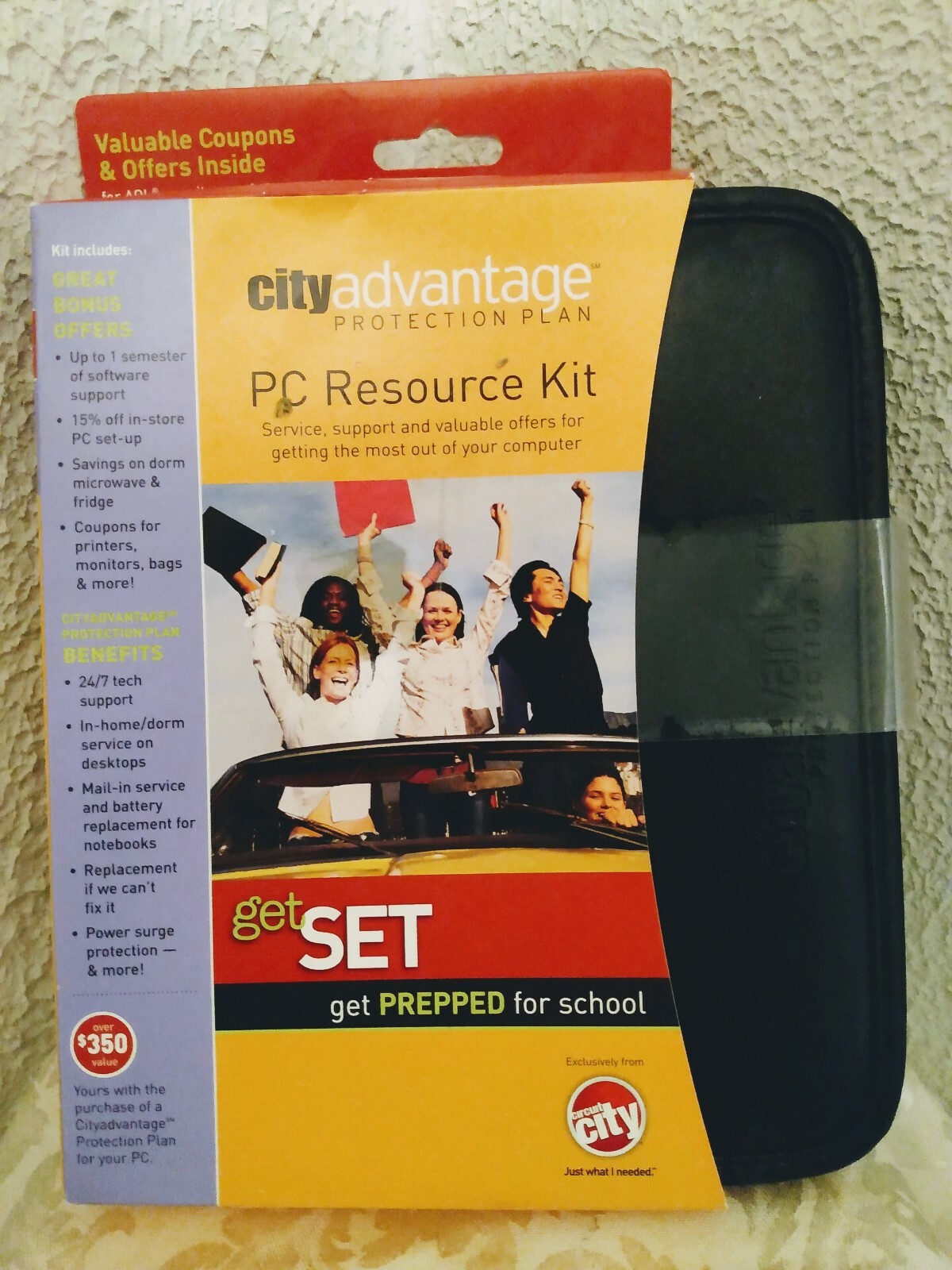 City Advantage Windows XP PC Resource Kit Faux Leather Zip Case NWT