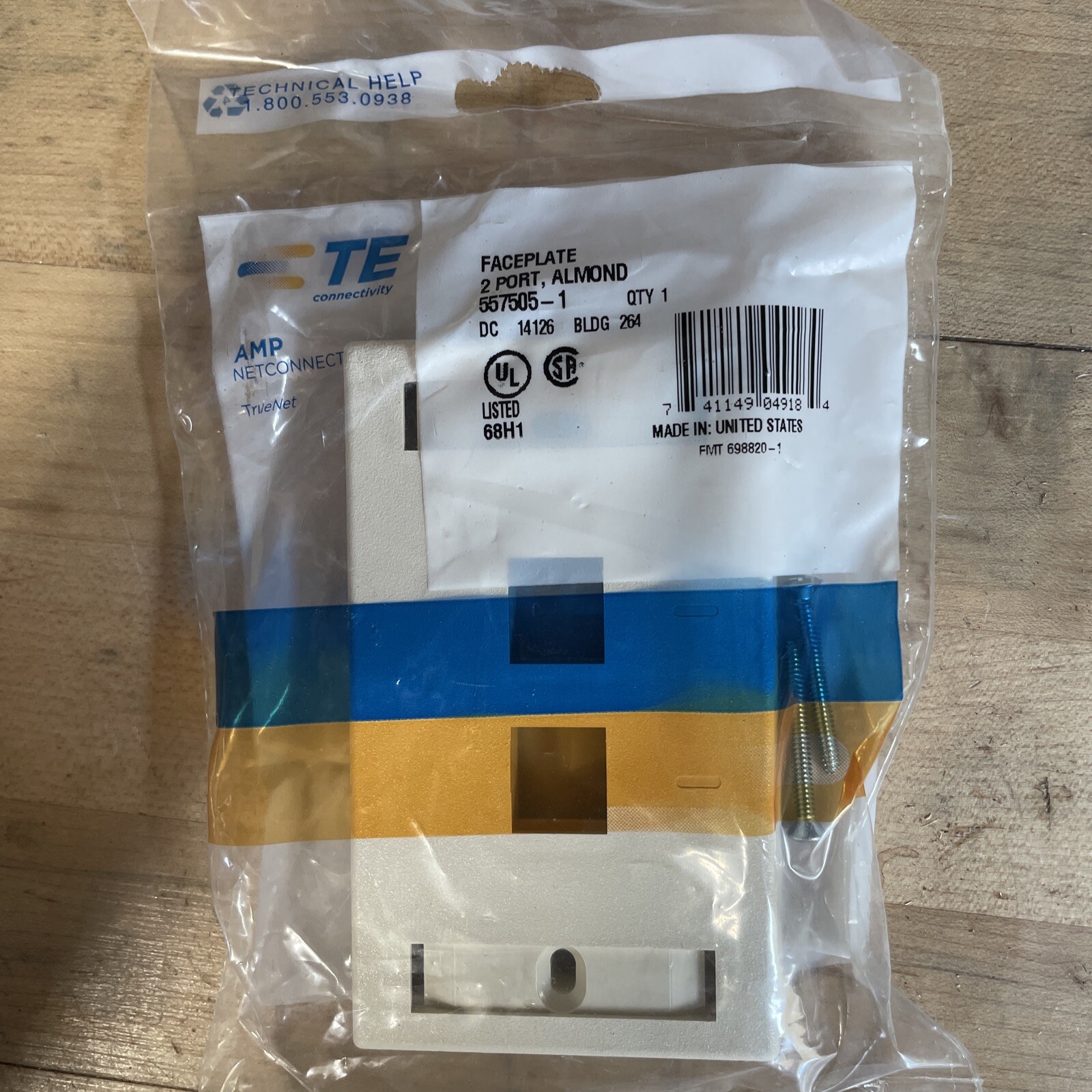 AMP Netconnect Almond 2-port Faceplates Fiber Optic