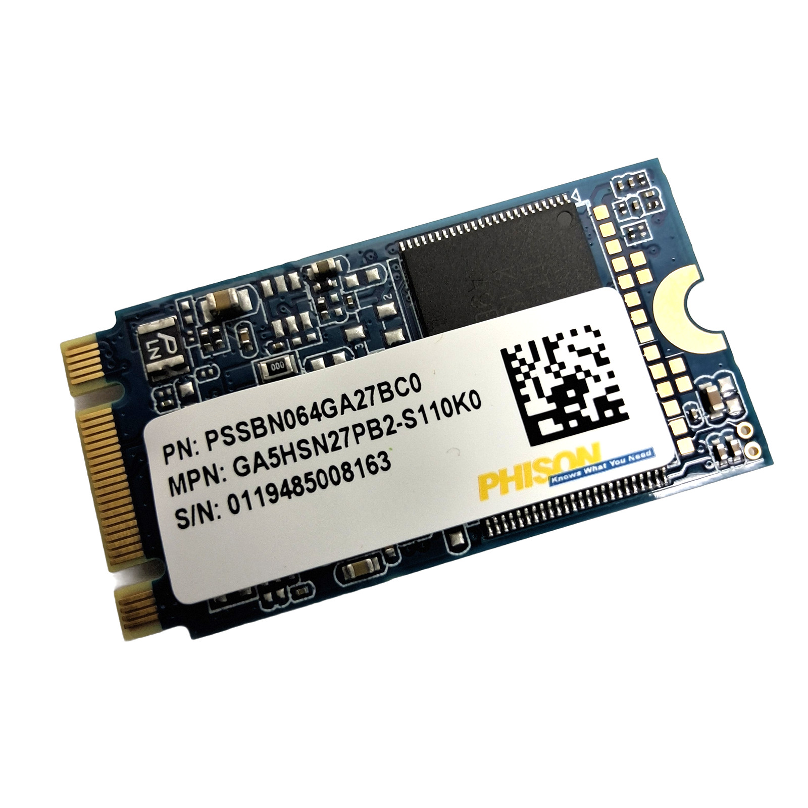 Lot of 5 Genuine HP Phison 64GB M.2 2242 NGFF MCIe SSD Drive PSSBN064GA27MC0