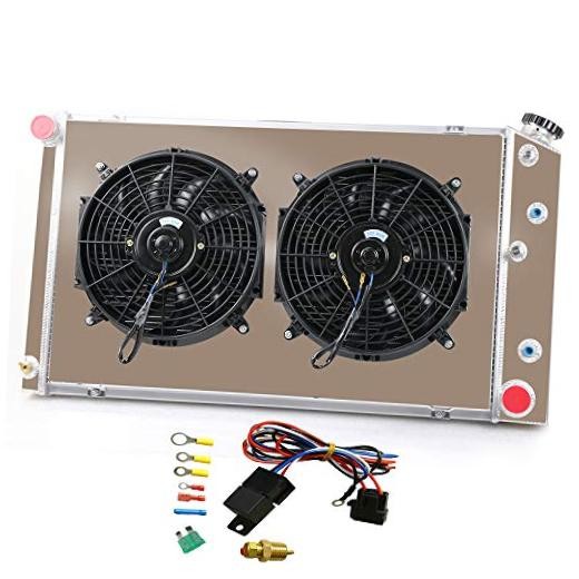 ALLOYWORKS 3 Row All Aluminum Radiator Shroud Fan Relay Kit For 1968-1990