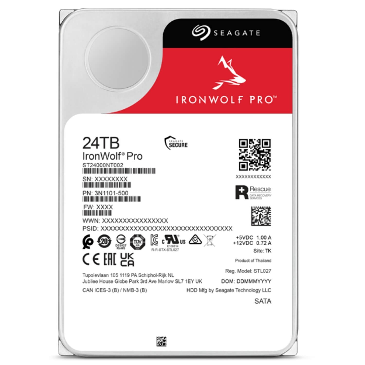 Seagate HDD 24TB 7200 512MB SATA3 NAS IronWolf Pro ST24000NT002
