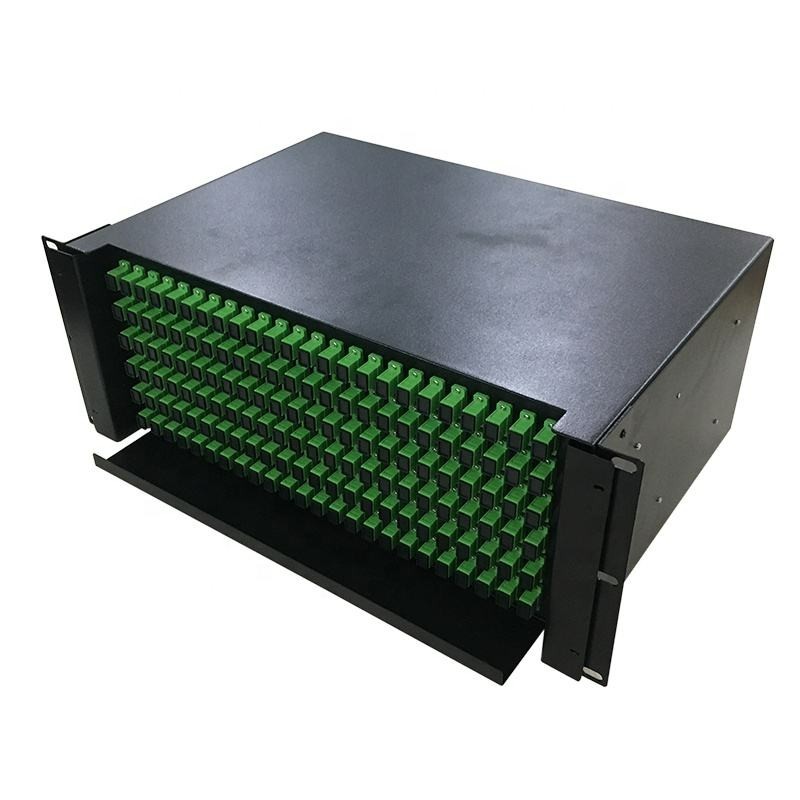 Rack Mount Sliding 144 Ports Fiber Optic Patch Panel with SC Pigtail Splice Tray