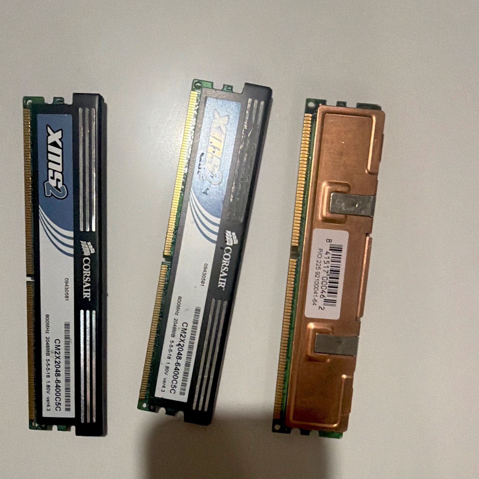 Corsair XMS2-6400 2GB RAM Memory Stick Brand New Open Box Lot Of 3