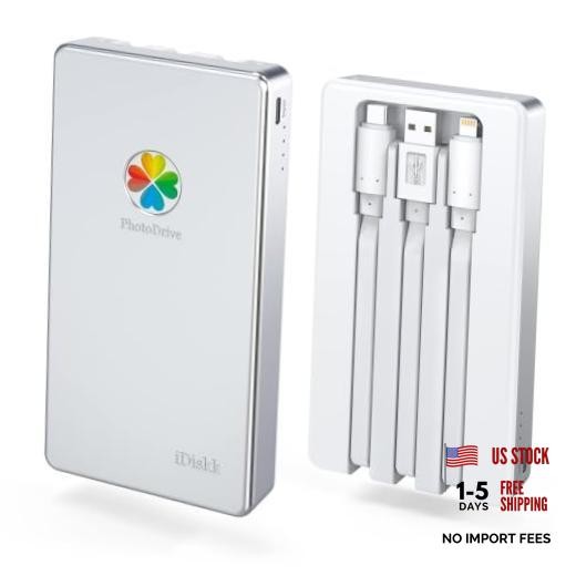 App-le Certified 4TB External Hard Drive for iPhone Android Phone 4TB-Silver