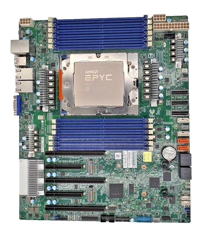 Supermicro H13SSL-NT Motherboard + AMD EPYC 9354P 32-Core Processor + I/O