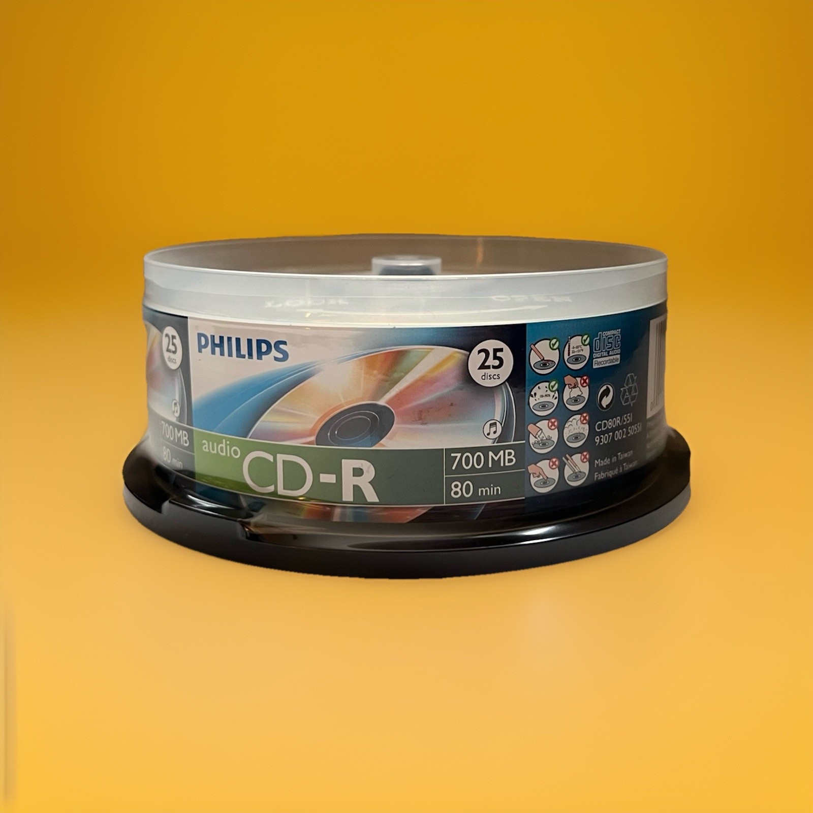 25 Philips Digital Music CD-R 40X  Branded 700MB Audio Media Disc Box