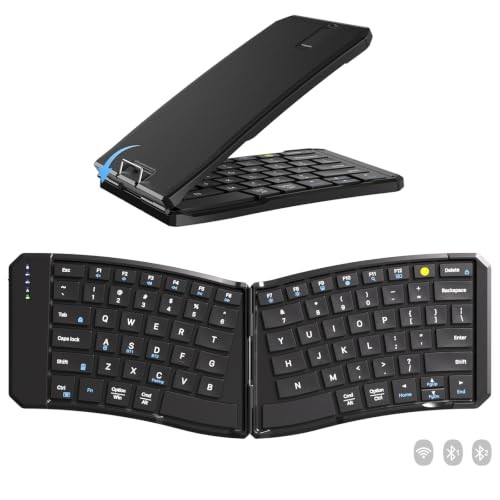 YADKBO Ergonomic Foldable Keyboard 3-Device 2.4G Bluetooth 70hr Battery