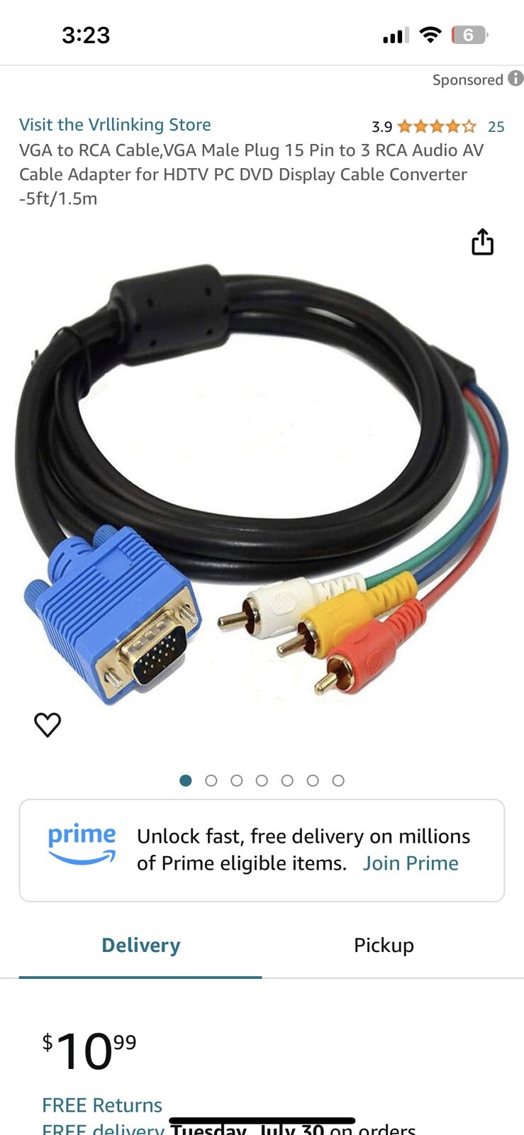usa seller. HDMI TO RCA VGA MONITOR ADAPTER CABLE COMPUTER TV VIDEO CONNECTOR