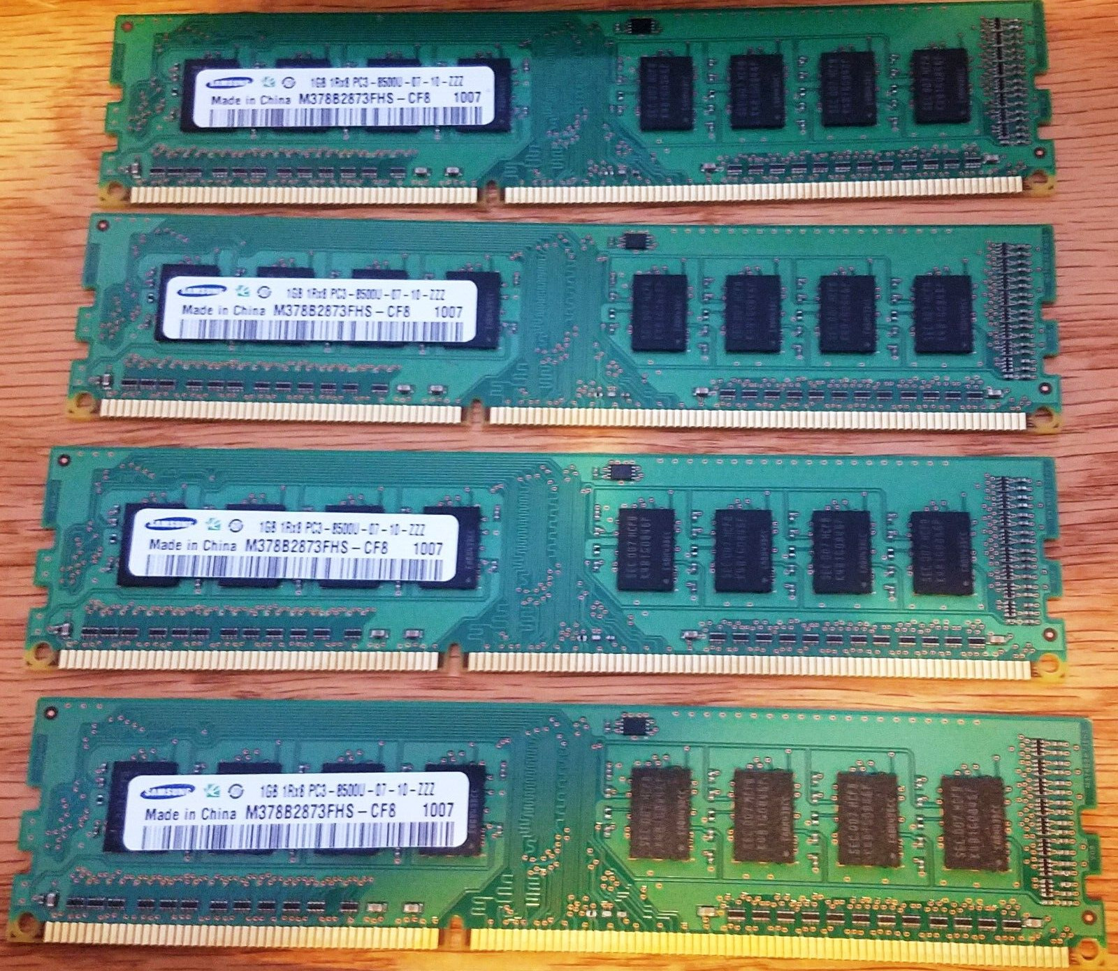 Samsung 4GB (4x1GB) DDR3 Desktop RAM PC3-8500 1066MHz M378B2873FHS-CF8