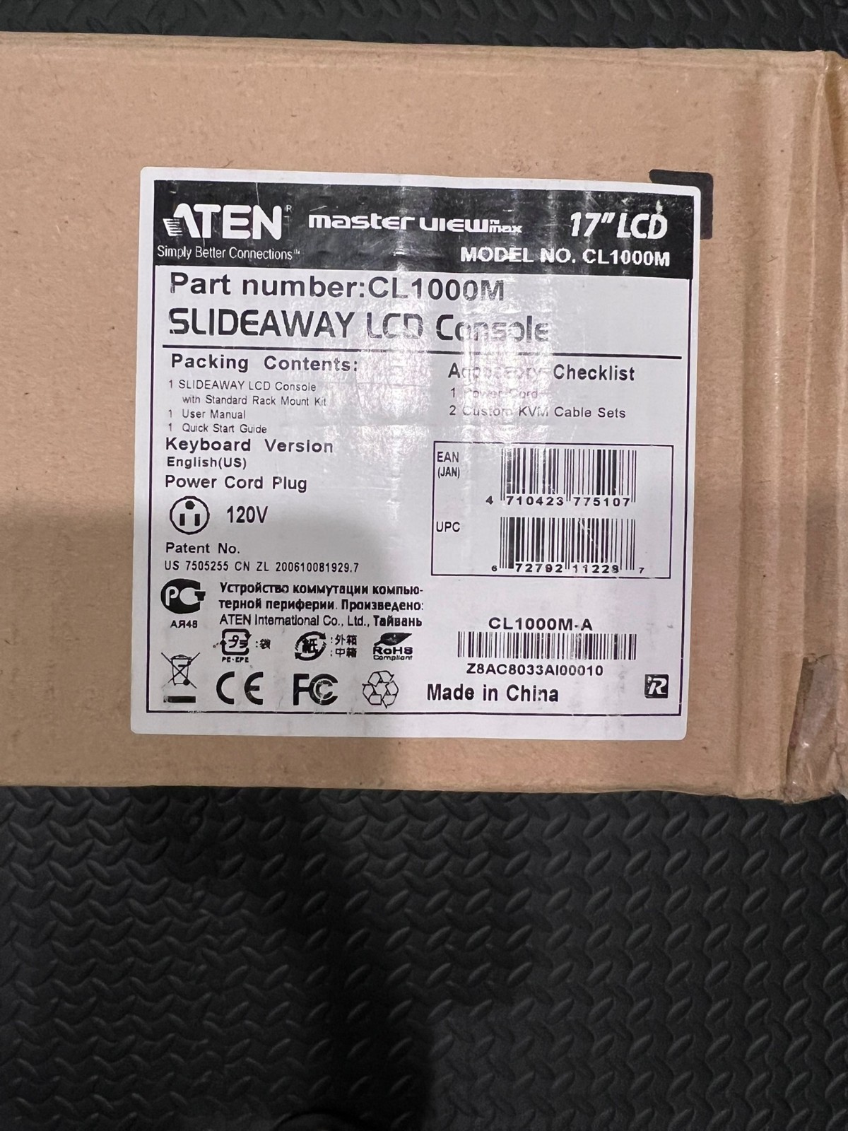 ATEN CL1000M-A Master View Max Slideaway 17" LCD Rack Console NEW SEALED