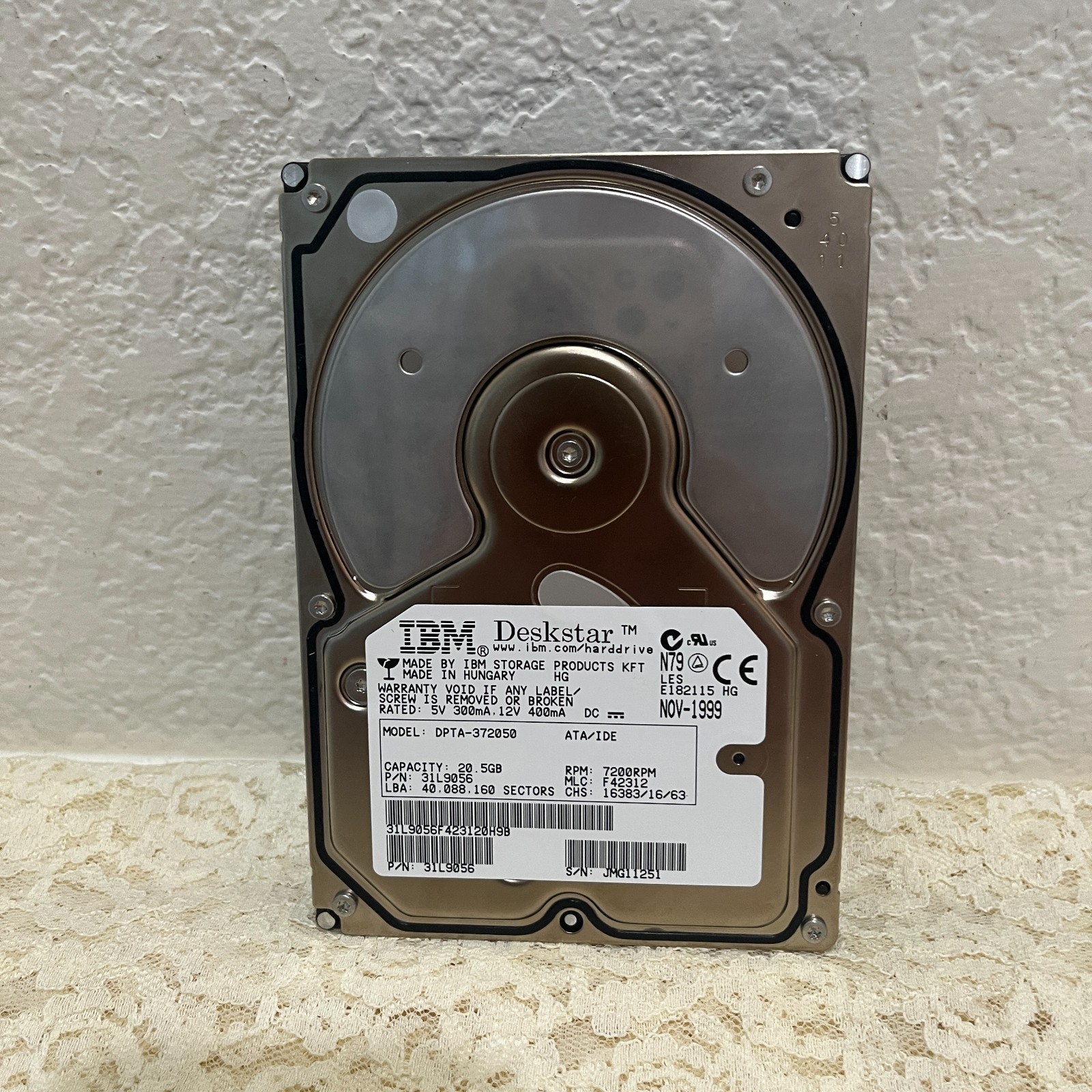 IBM Deskstar DPTA-372050 20.5GB 3.5" IDE PATA Hard Drive 7200RPM Tested