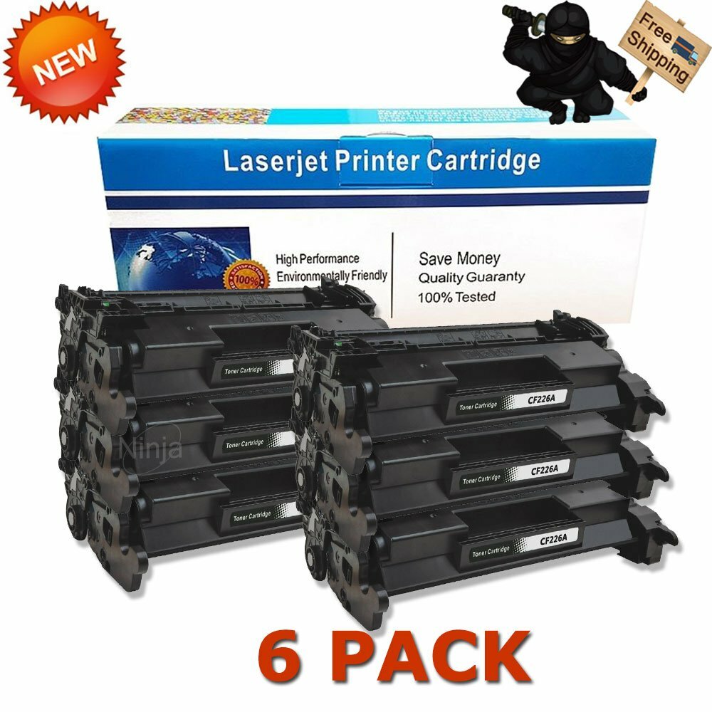 6 Pack CF226A High Yield Bk Toner for HP 26A LaserJet Pro M402dn M402n M426fdw