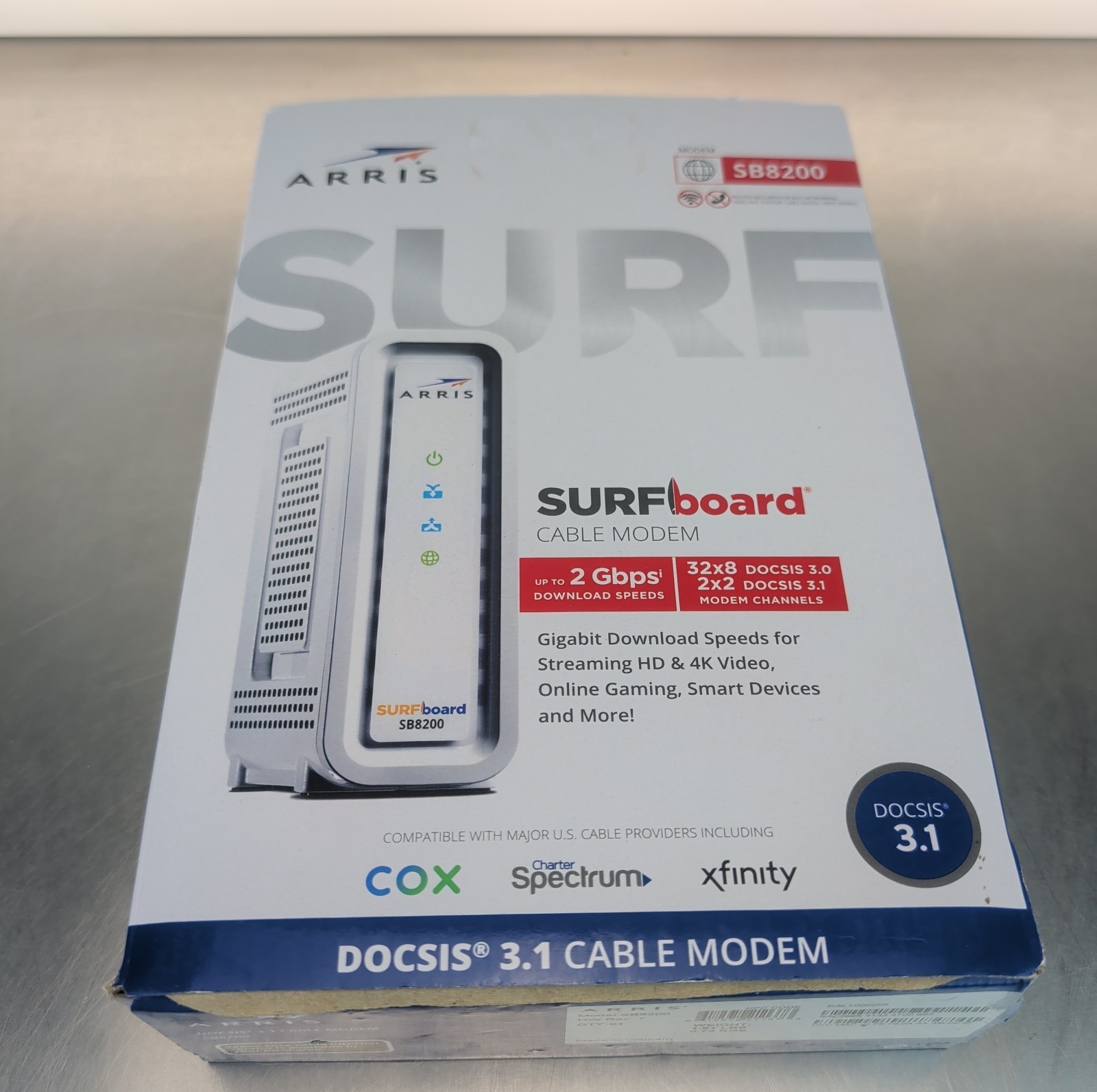 ARRIS SURFboard SB8200 DOCSIS 3.1 Cable Modem 2 Gbps, 2-Port Ethernet