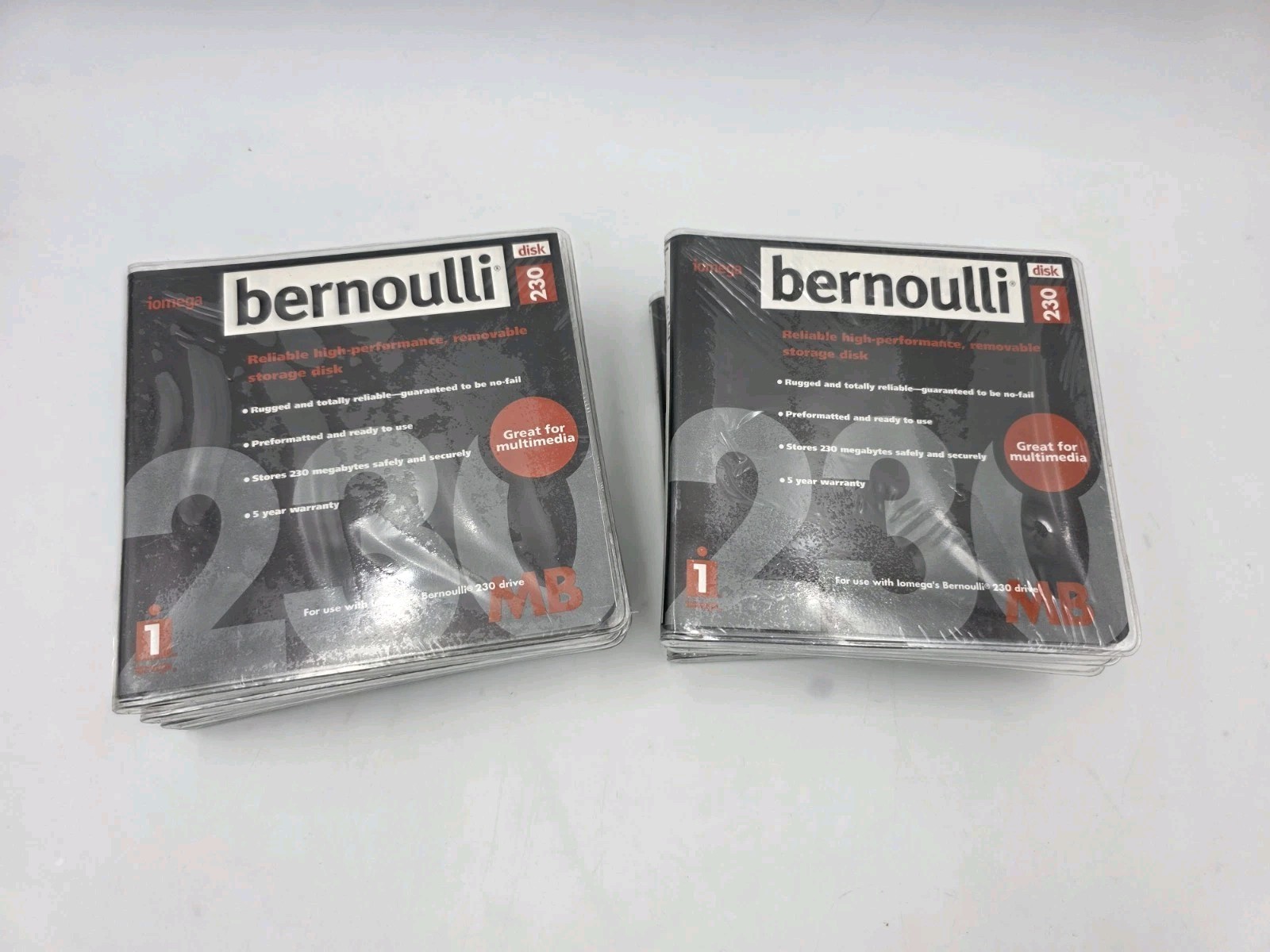 NEW LOT 8PC - Iomega Bernoulli 230MB Removable Disk Cartridge 
