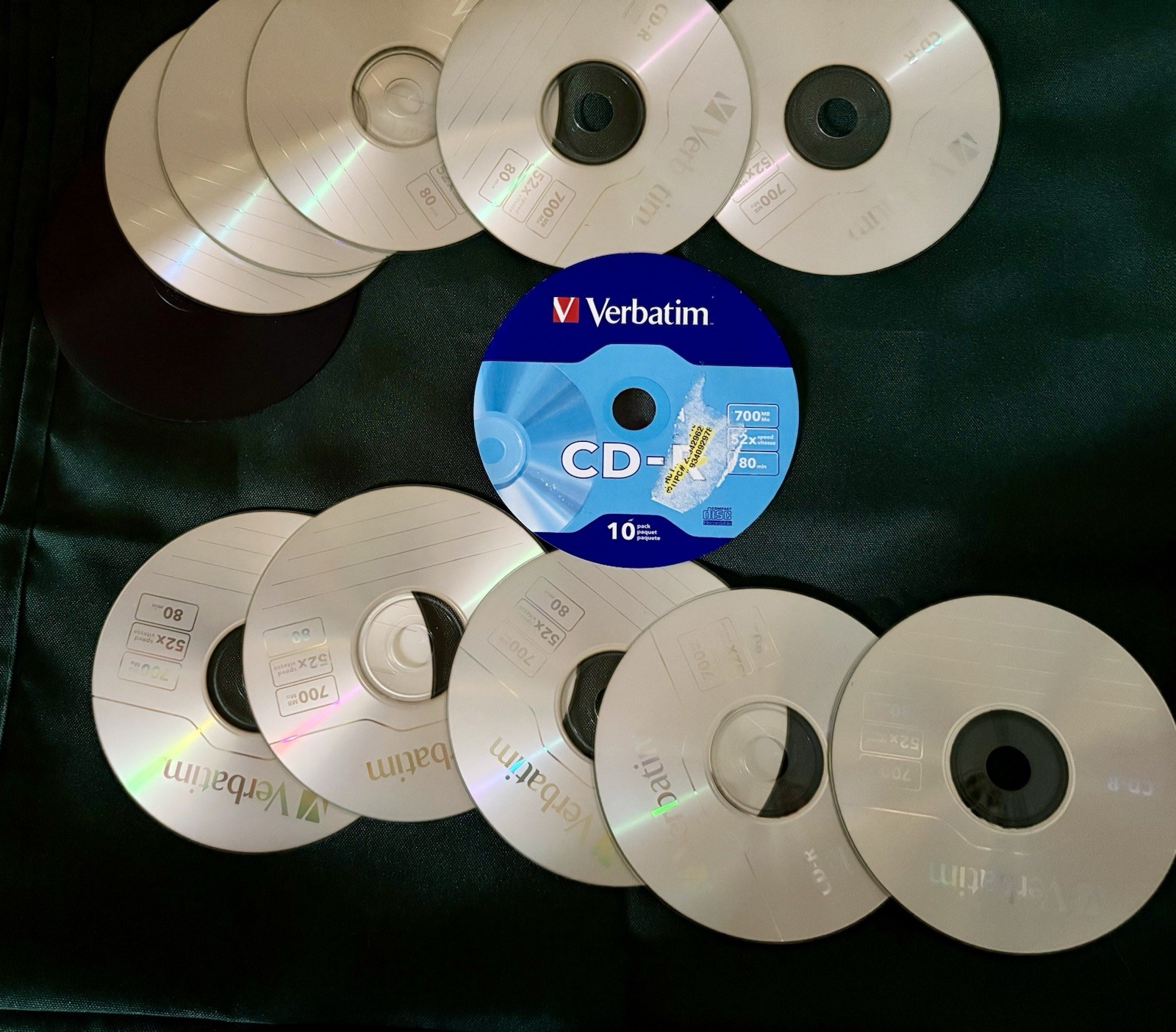Verbatim CD-R Recordable 700MB -52X -80 Min Branded Surface 10 Pack New Open Box
