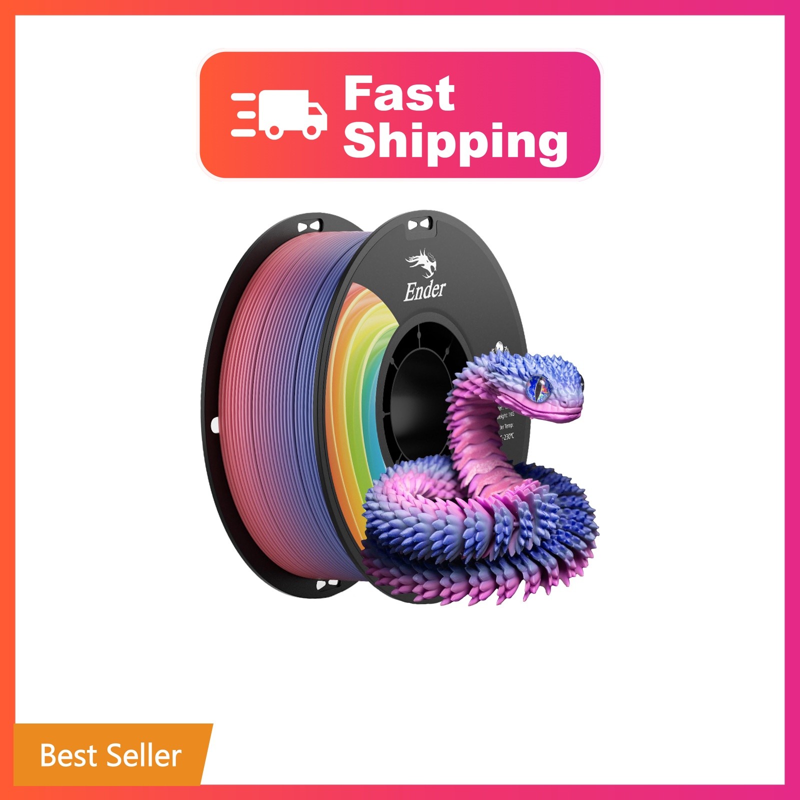 Creality PLA+ 3D Printer Filament 1.75mm, Rainbow,1KG, 1-Pack | Upgraded PLA+...
