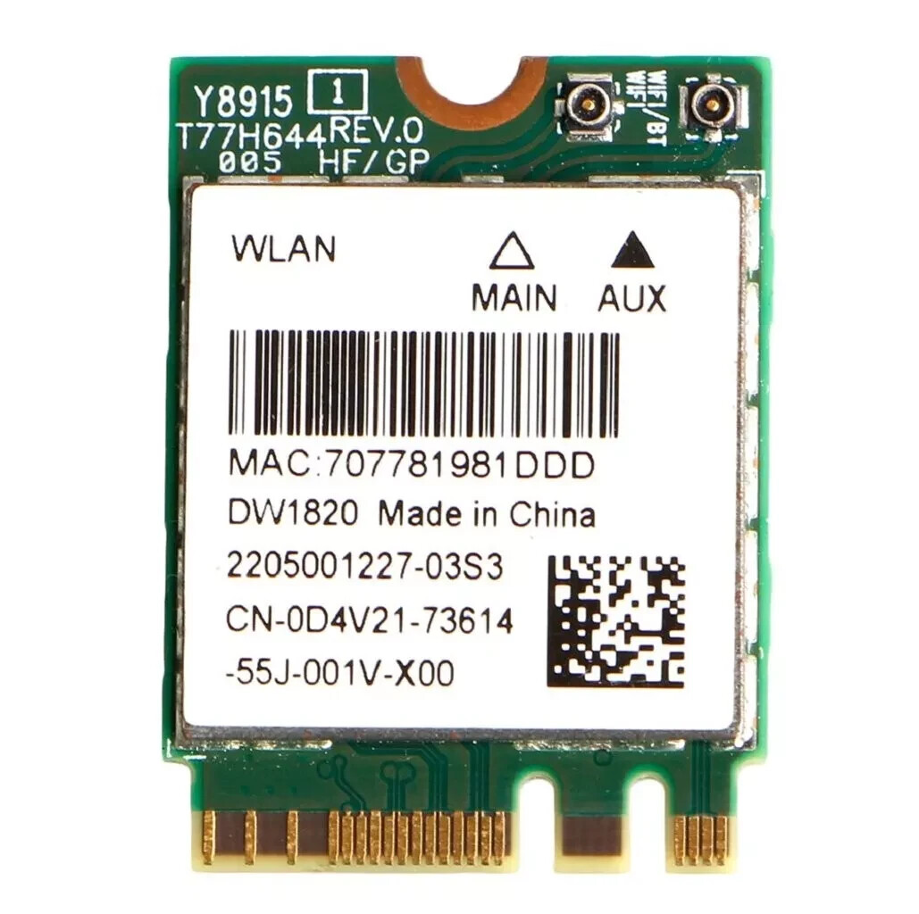 Dell Wireless 1820 97XFP 802.11ac M.2 Wireless Card + Bluetooth