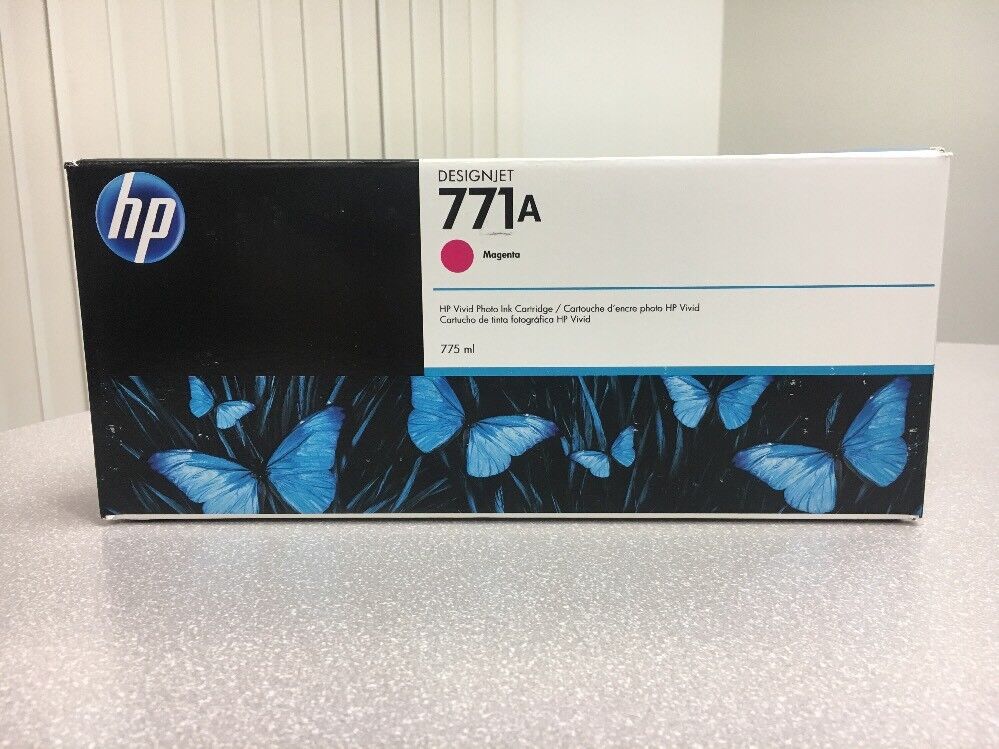 HP 771A Magenta 775ml Cartridge B6Y17A DESIGNJET Z6200 FACTORY SEALED 2025