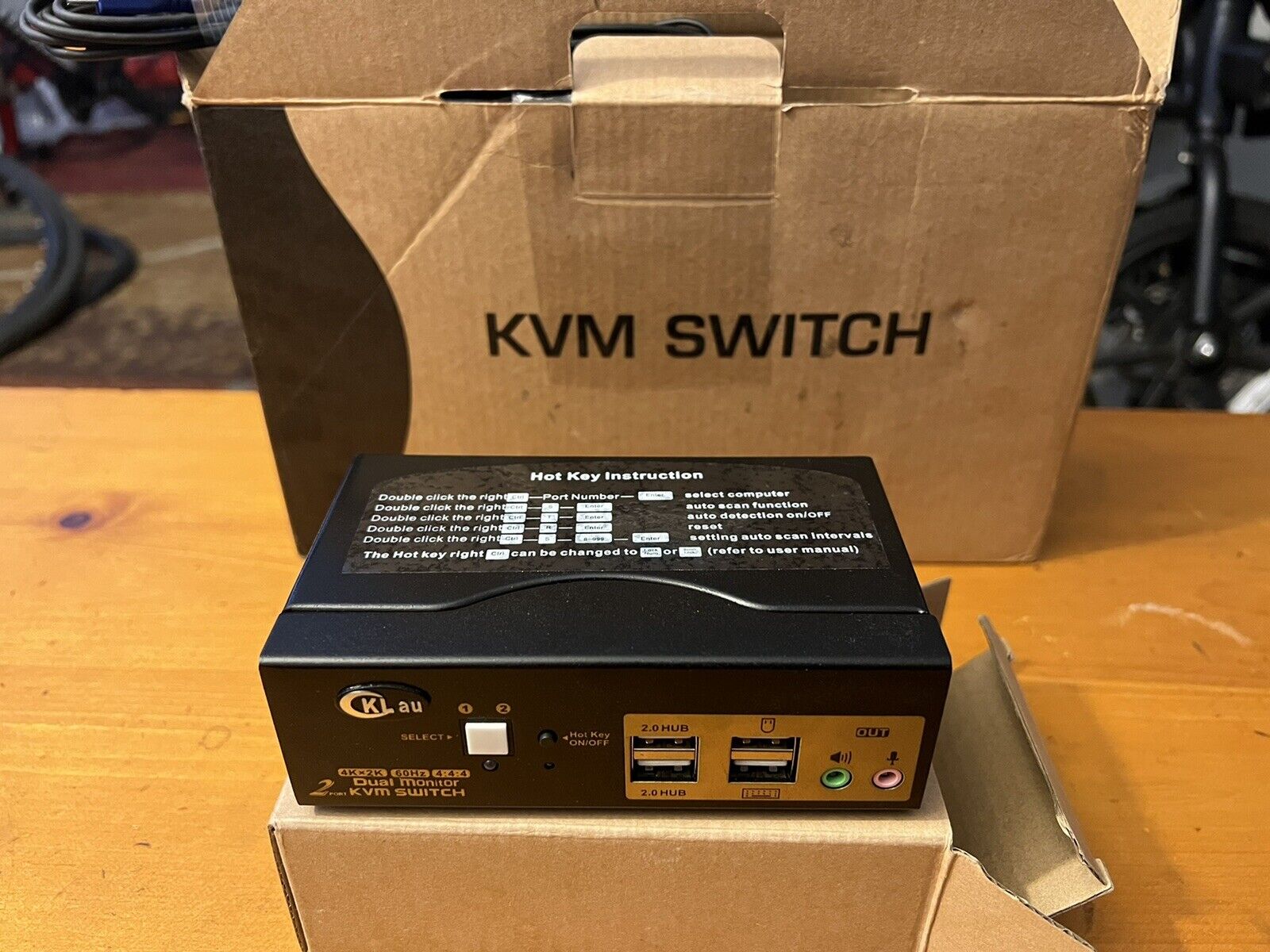 CKLau 2 Port Dual Monitor Displayport KVM Switch DP KVM Switch 622-DH