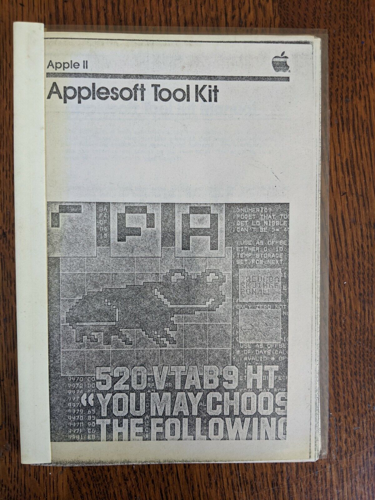 Vintage 1980 Apple Computer Applesoft Tool Kit Manual #A2L 0038 **Photocopy** 