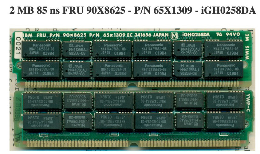 Compatible 2MB 85ns FRU 908625 P/N 651309 iGH0258DA Dram Memory for IBM PS/2 P70
