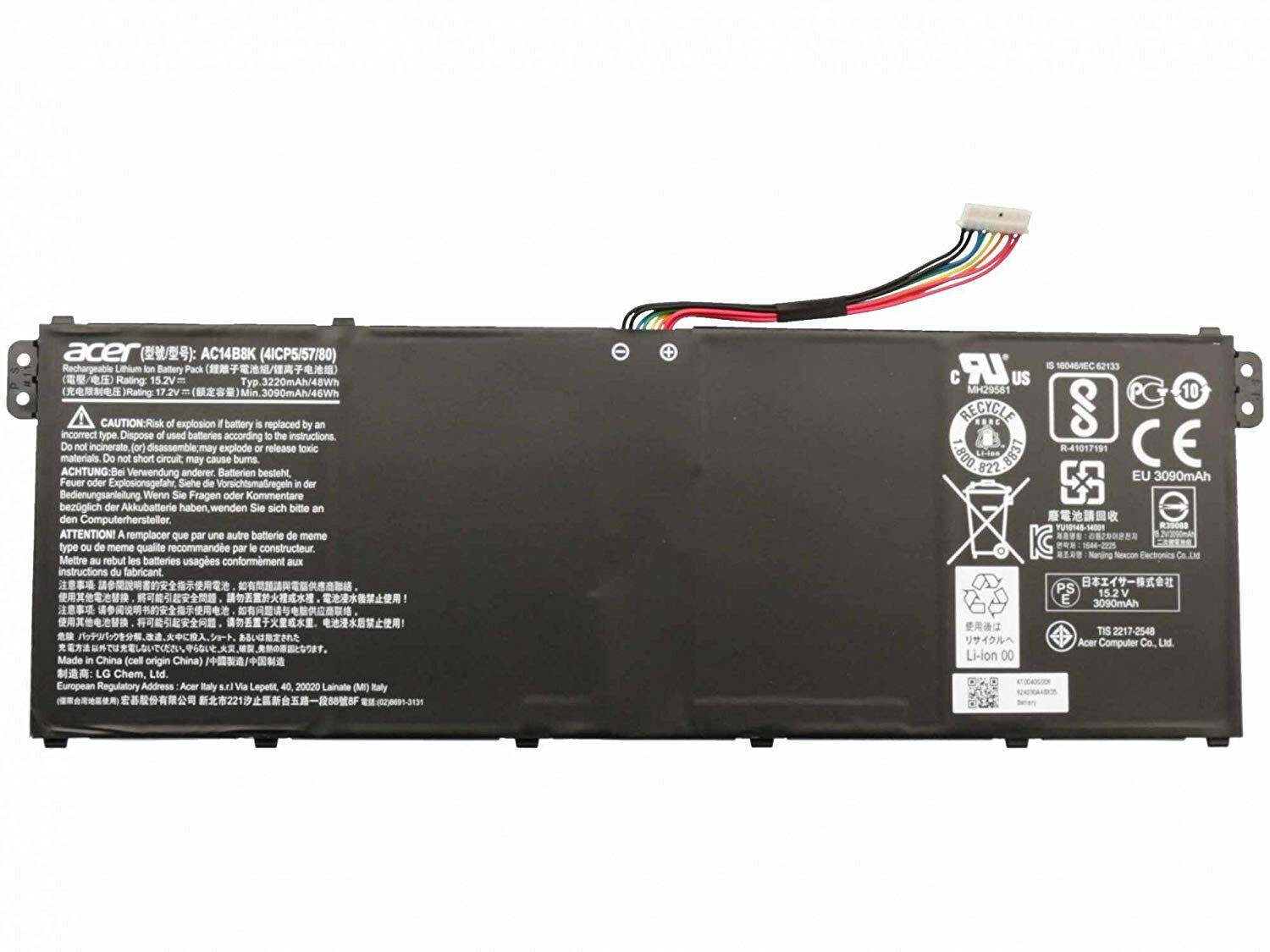 Genuine Battery Fr Acer AC14B18K AC14B3K AC14B7K AC14B8K AP14B8K 15.2V not 11.4V