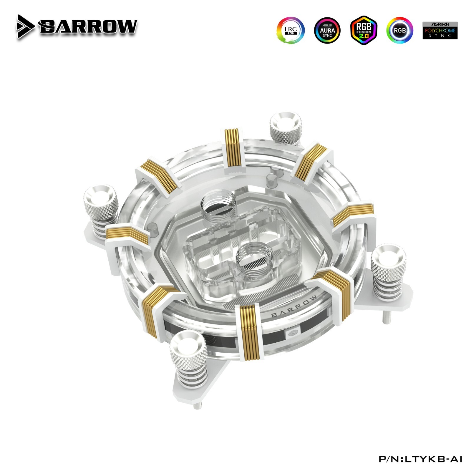 Barrow CPU Water Block for intel i3 i5 i7 i9 LGA 1851 1700 1200 LTYKB-AI White