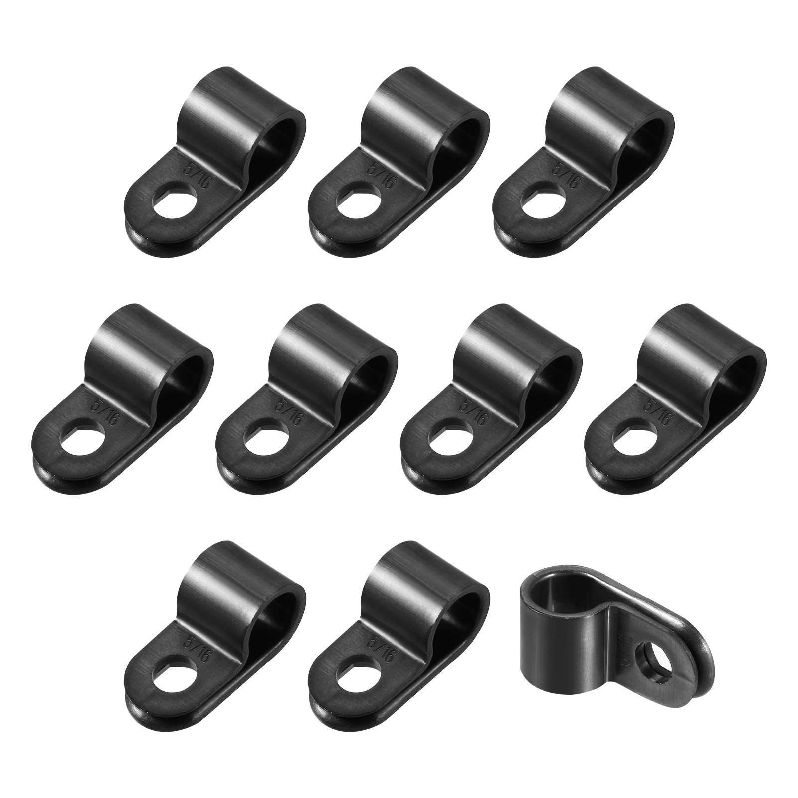 R-Type Cable Clamp Neat Management Clip 7.9mm/Black/20 Pcs