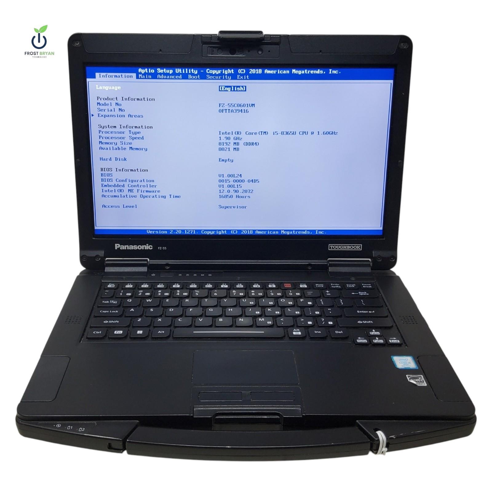 Panasonic Toughbook FZ-55 Laptop i5-8365U 8GB No SSD No OS Grade D [READ]