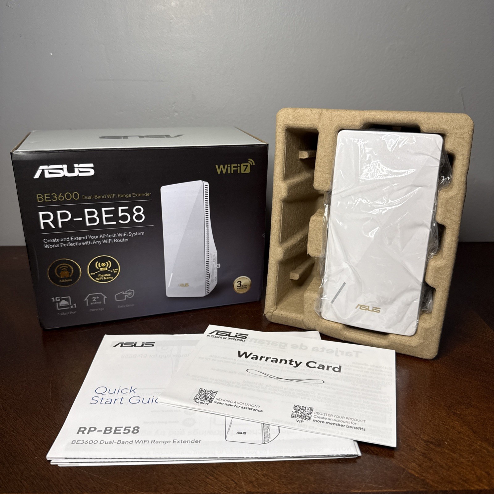 ASUS RP-BE58 BE3600 Dual-Band WiFi 7 Range Extender New/Open Box