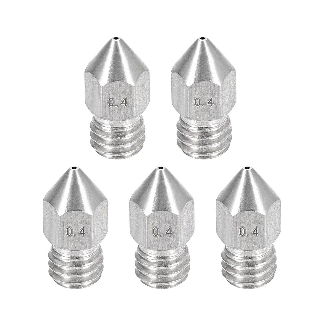 5pcs 0.4mm 3D Printer Nozzle Fit for MK8 1.75mm Filament Stainless Steel