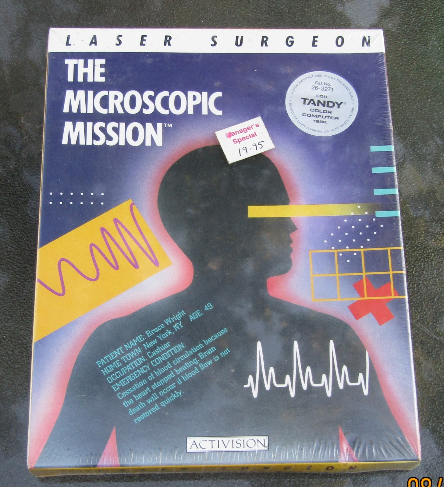 1987 Ativision Inc. Laser Surgeon The Microscopic Mission For Tandy Color UNUSED