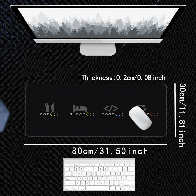 A Sleek Black Gaming Mouse Pad Featuring a Text Logo Pattern, Designed with St