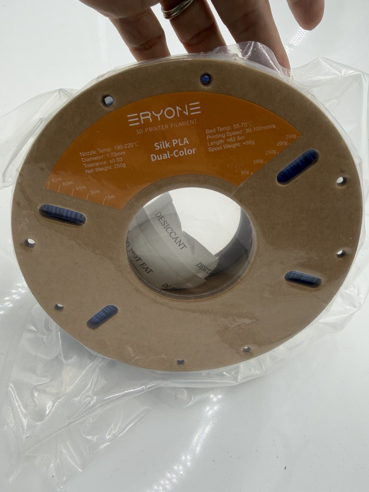ERYONE ✨Dual Color Silk PLA 3D Printer Filament 1.75mm Blue/Green 250g NEW✨