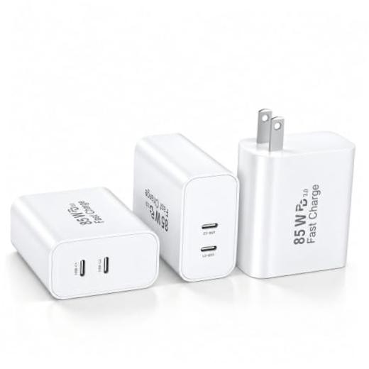 85W 3Pack GaN USB C Charger Block,2Port iPhone Type C Charger Fast Charging -